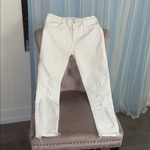 White Jbrand skinny cropped jeans